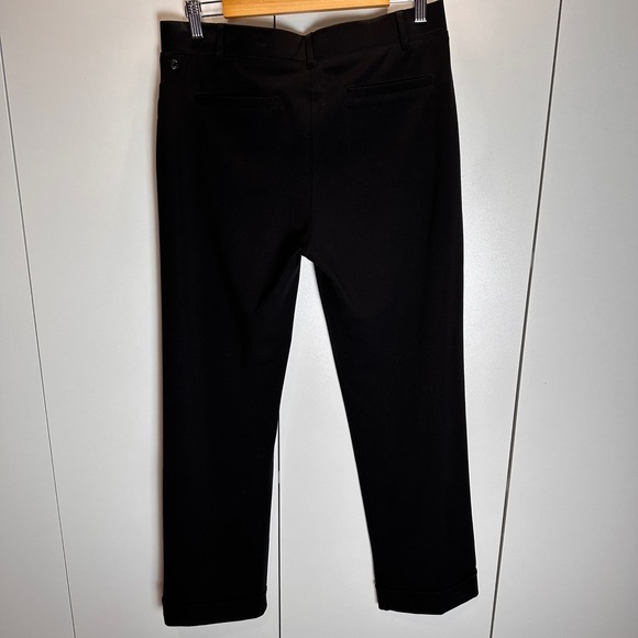 Betabrand Black Dress‎ Pants Size L Long Office Career Work Cuffed Hem - Picture 7 of 8